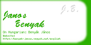 janos benyak business card